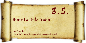 Boeriu Sándor névjegykártya